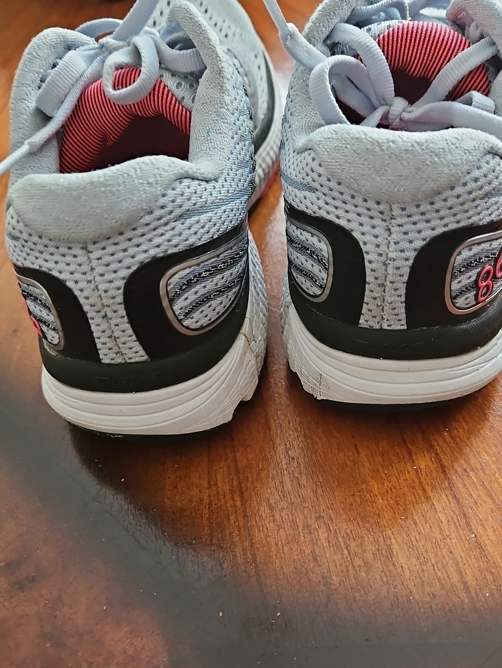 New Balance Women's Light Blue Athletic Sneakers with Pink Accents - Picture 5 of 8